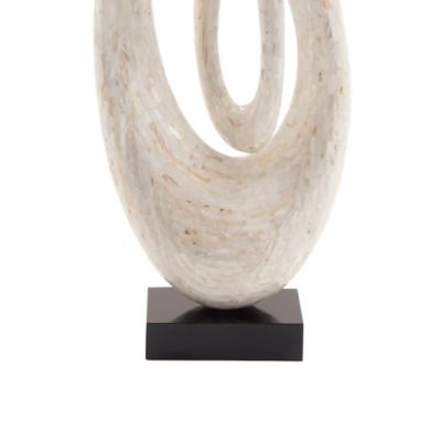 Harper & Willow White Polystone Sculpture, Abstract, 30 in. x 12 in. x 5 in.