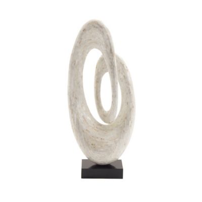 Image showing  White Polystone Sculpture, Abstract, 30 in. x 12 in. x 5 in.