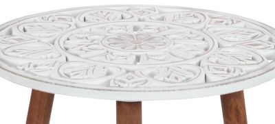 Image showing  White Wood Country Accent Table, 21 in. x 19 in. x 19 in.