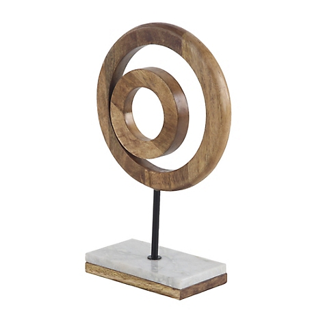 Harper & Willow Brown Mango Wood Modern Sculpture, Abstract, 13 in. x 9 in. x 4 in.