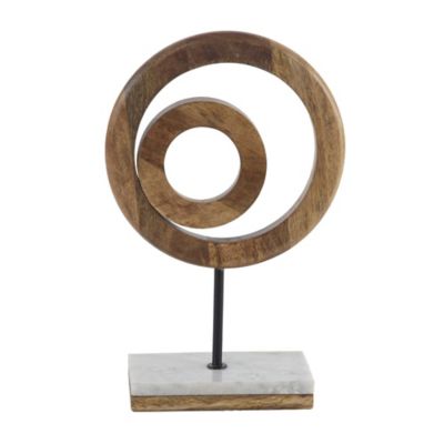 Image showing  Brown Mango Wood Modern Sculpture, Abstract, 13 in. x 9 in. x 4 in.