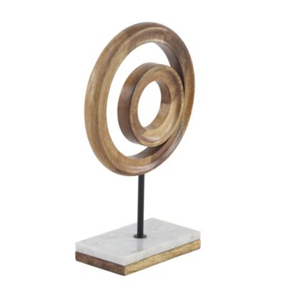 Image showing  Brown Mango Wood Modern Sculpture, Abstract, 13 in. x 9 in. x 4 in.