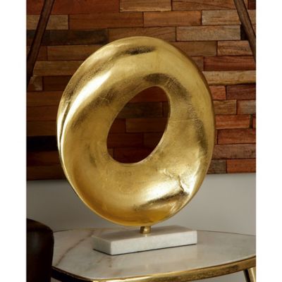Harper & Willow Aluminum Glam Abstract Sculpture, 17 in. x 15 in. x 4 in., Gold