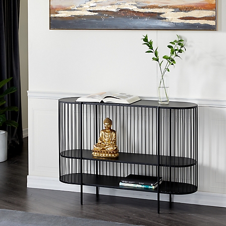 Harper & Willow Black Contemporary Metal Console Table, 34 in. x 48 in.