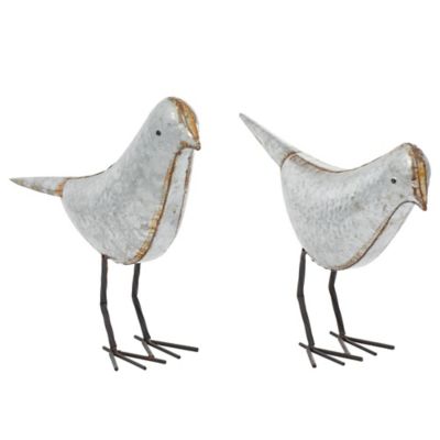 Image showing  Metal Bird Sculptures, 12 in., 13 in., Gray, 2 pc.