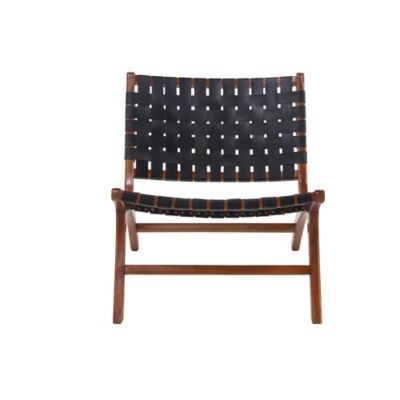 Image showing  26 in. x 27 in. Wood Woven Accent Chairs, Black, 2-Pack