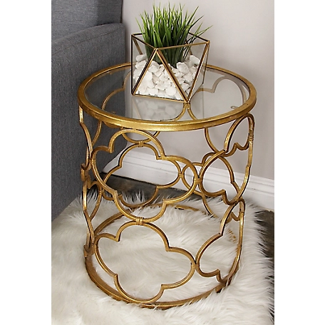 Harper & Willow Gold Contemporary Metal Accent Table, 20 in. x 16 in.