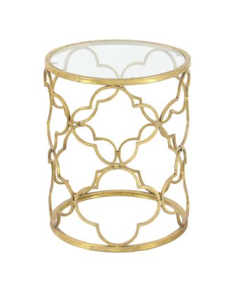 Image showing  Gold Contemporary Metal Accent Table, 20 in. x 16 in.