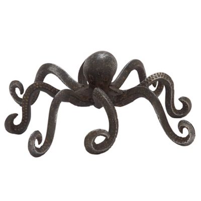 Brown Glass Blown Octopus Sculpture 9 1/2 Inches 