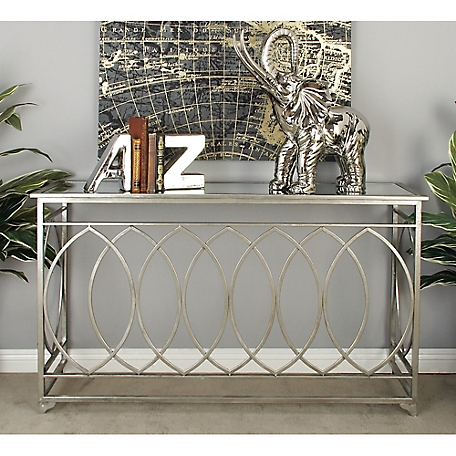 Harper & Willow Silver Traditional Metal Console Table, 32 in. x 54 in.