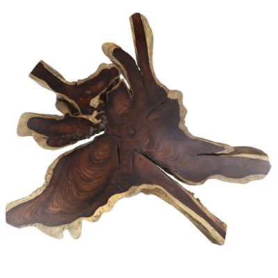 Image showing  Rectangular Metal Natural Coffee Table, 16 in. x 47 in. x 45 in., Brown