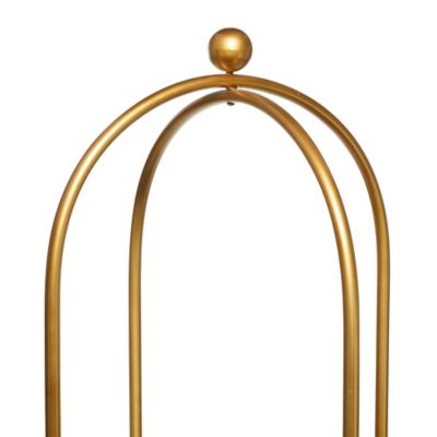 Image showing  Gold Metal Glam Standing Mirror Shelves