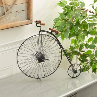 Harper & Willow Industrial Metal Big Wheel Bicycle Sculpture, 14.7 in. x 16.55 in. x 4.65 in., Black