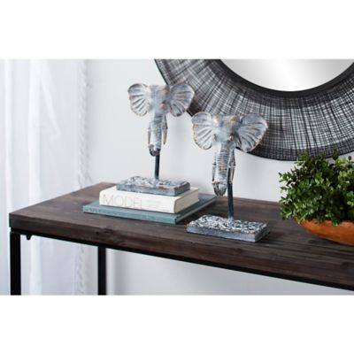 Harper & Willow Grey Metal Elephant Sculptures, 9 in. x 12 in., 2 pc.