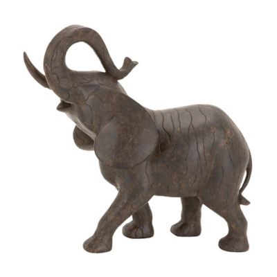 Image showing  Polystone Elephant Sculpture, 10 in. x 12 in. x 3 in., Gray