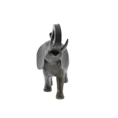 Image showing  Polystone Elephant Sculpture, 10 in. x 12 in. x 3 in., Gray