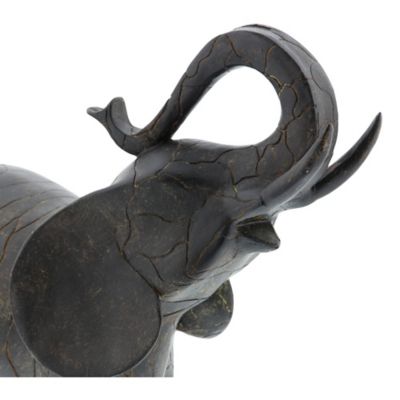 Image showing  Polystone Elephant Sculpture, 10 in. x 12 in. x 3 in., Gray