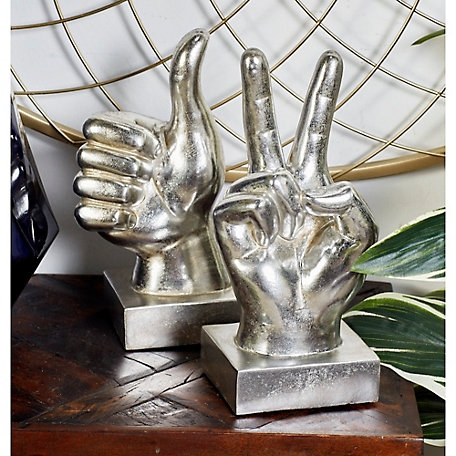 Harper & Willow 3 pc. Silver Polystone Hands Sculpture Set, 11 in. H, 5 in. W