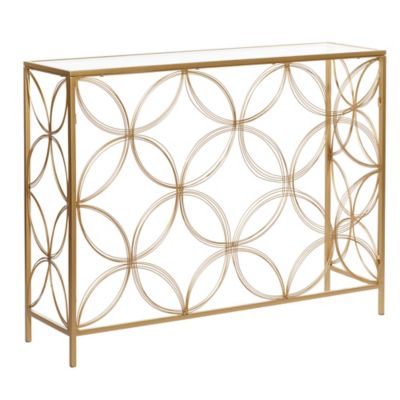 Image showing  Metal Contemporary Console Table, 32 in. x 42 in. x 12 in., Gold