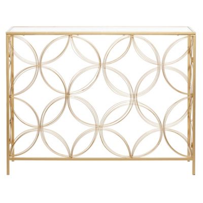 Image showing  Metal Contemporary Console Table, 32 in. x 42 in. x 12 in., Gold