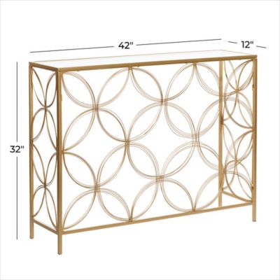 Image showing  Metal Contemporary Console Table, 32 in. x 42 in. x 12 in., Gold