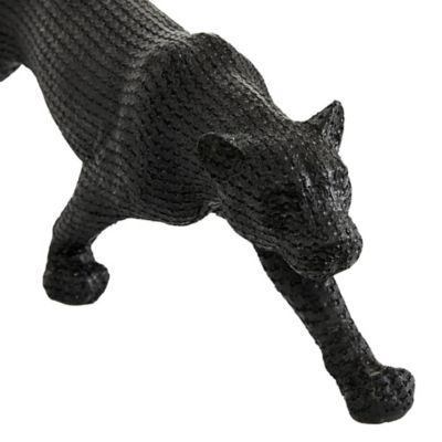 Image showing  Polystone Contemporary Leopard Sculptures, 14 in., 18 in., Black, 2 pc.