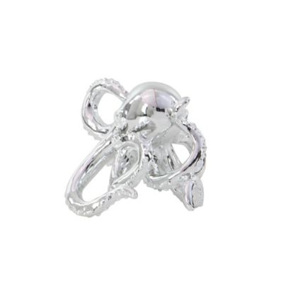 Image showing  Polystone Coastal Octopus Sculpture, 7 in. x 12 in. x 7 in., Silver