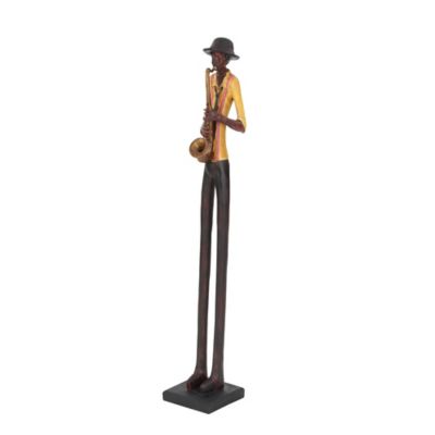 Image showing  Polystone Tall Long-Legged Jazz Band Musician Sculpture, 4 in., 24 in., Brown/Black, 4 pc.