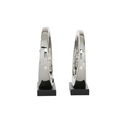 Image showing  Silver Porcelain Contemporary Yoga Sculptures, 10.5 in., 11.25 in., 2 pc.