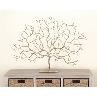 Harper & Willow Metal Contemporary Tree Sculpture, 24 in. x 32 in. x 4 in., Silver