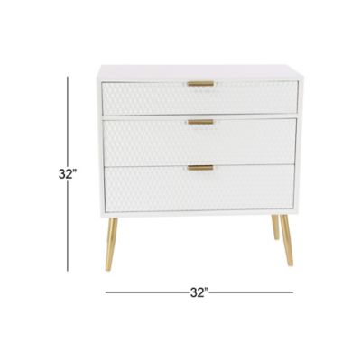 Image showing  3-Drawer Modern Wood Cabinet, 15 in., White
