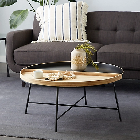 Harper & Willow Black Metal Contemporary Coffee Table, 38 in. x 18 in ...