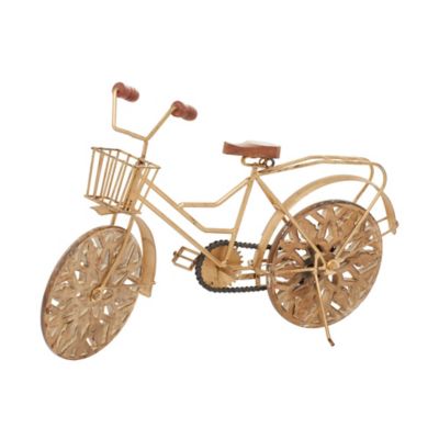 Image showing  Vintage Metal and Wood Bicycle Sculpture, 11.75 in. x 18.95 in. x 4.75 in., Gold