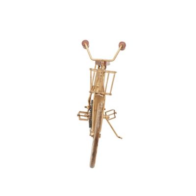 Image showing  Vintage Metal and Wood Bicycle Sculpture, 11.75 in. x 18.95 in. x 4.75 in., Gold