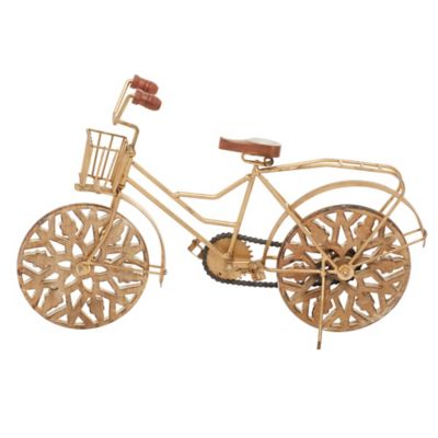 Image showing  Vintage Metal and Wood Bicycle Sculpture, 11.75 in. x 18.95 in. x 4.75 in., Gold