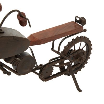Image showing  Metal Motorcycle Sculpture, 16 in. x 4 in. x 10 in., Black