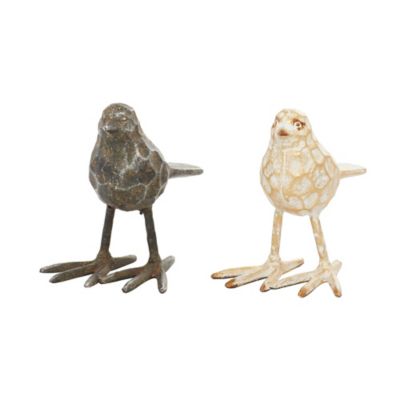 Image showing  Metal Farmhouse Bird Sculpture, 5 in. x 6 in., Gold, 2 pc.