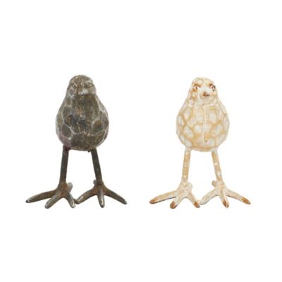 Image showing  Metal Farmhouse Bird Sculpture, 5 in. x 6 in., Gold, 2 pc.