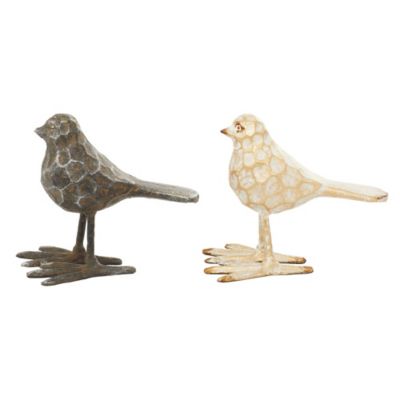 Image showing  Metal Farmhouse Bird Sculpture, 5 in. x 6 in., Gold, 2 pc.