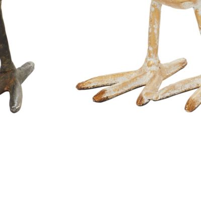 Image showing  Metal Farmhouse Bird Sculpture, 5 in. x 6 in., Gold, 2 pc.