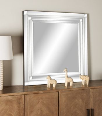 Harper & Willow Silver Glass Wall Mirror 39" x 2" x 40", 35792
