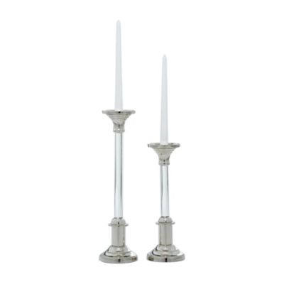 Image showing  Silver Aluminum Glam Candle Holders, 12 in., 16 in., 2 pc., 91017