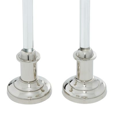 Image showing  Silver Aluminum Glam Candle Holders, 12 in., 16 in., 2 pc., 91017