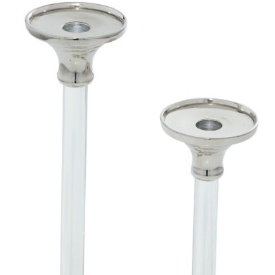 Image showing  Silver Aluminum Glam Candle Holders, 12 in., 16 in., 2 pc., 91017