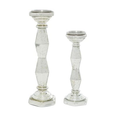 Image showing  Silver Glass Glam Candle Holders, 14 in., 18 in., 2 pc., 82780