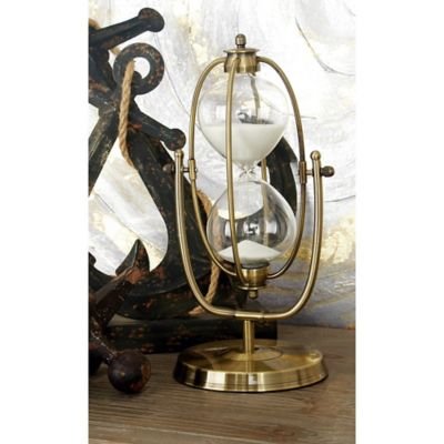 Harper & Willow Metal Glam Timer, 6 in. x 13 in. x 6 in., Brass