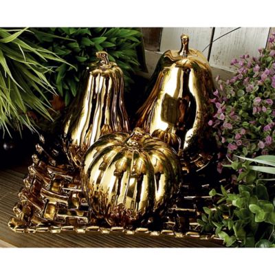 Harper & Willow Stoneware Glam Fruit Sculptures, 11 in. x 8 in., Gold, 4 pc.