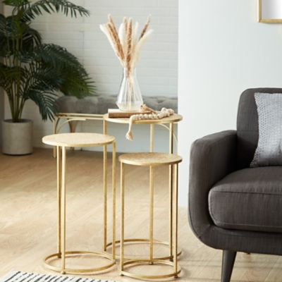 Harper & Willow Gold Metal Glam Accent Table, 28 in., 24 in. and 22 in., 3 pc.