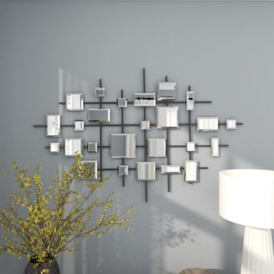 Image showing 8 th Harper & Willow Clear Glam Abstract Metal Wall Decor, 44 in. x 28 in.