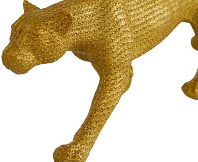 Image showing  Gold Polystone Glam Leopard Sculptures, 14 in., 18 in., 2 pc.